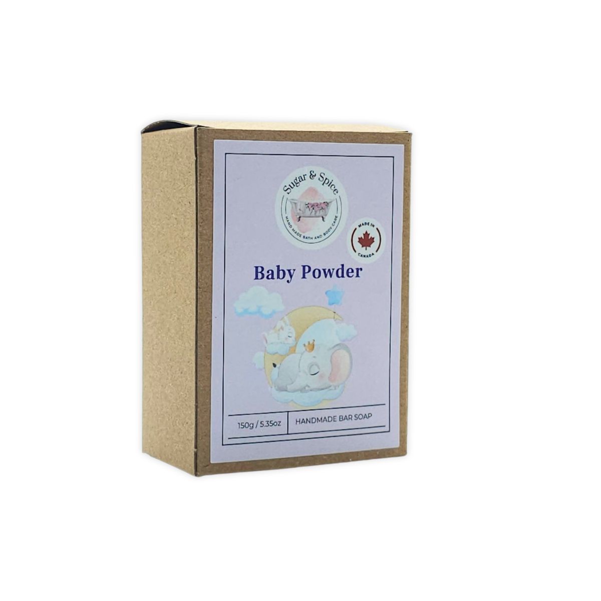 baby powder scent bar soap natural handmade Canada