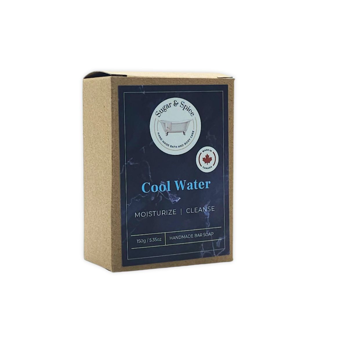 A packaged bar of Cool Water handmade soap with the label showing the product name and 'MEN' indicating it is for men.