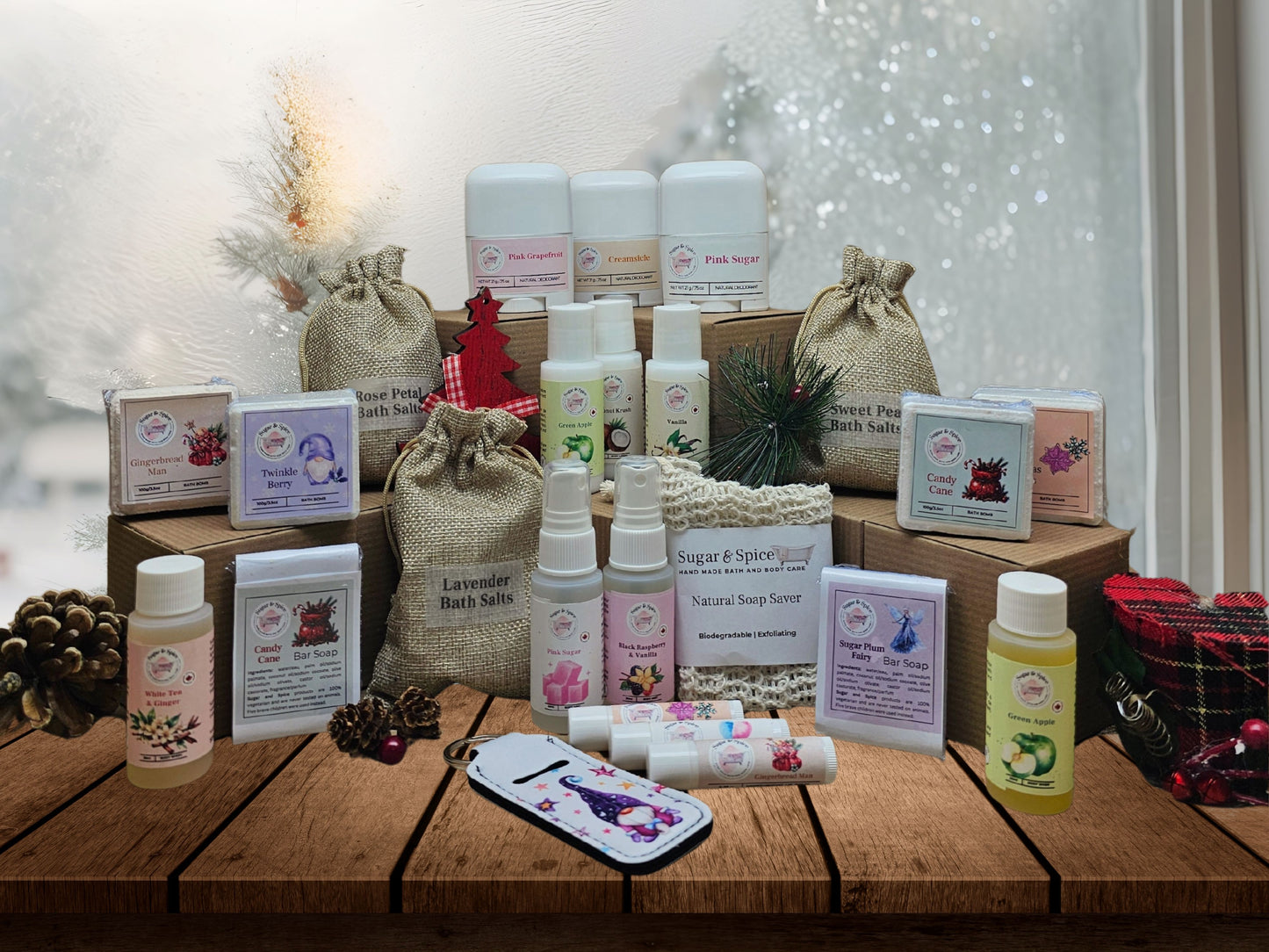 24 Assorted natural skin care products for advent calender