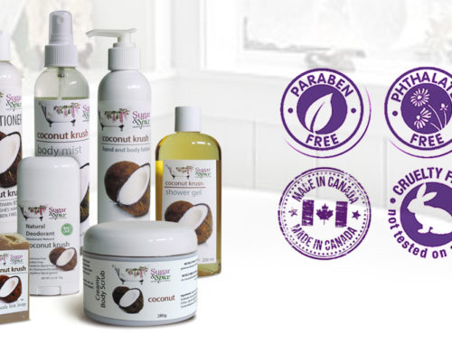 Sugar and Spice Bath and Body Care Coconut Natural Products made in Canada Maple Ridge BC Banner